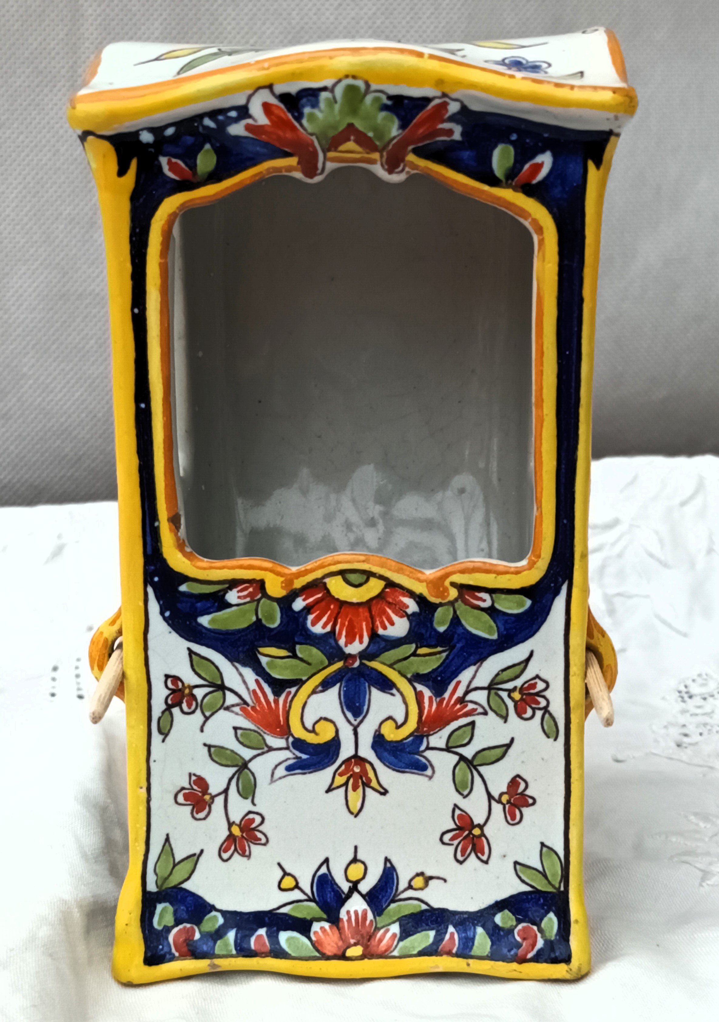 Antique Desvres French Faience Sedan Chair Antique Ceramics 4